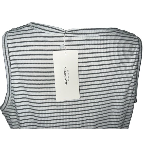 BloomChic Round Neck Sleeveless Striped Casual Tank Top Sz 18/20 (2XL) Womens - Picture 9 of 11